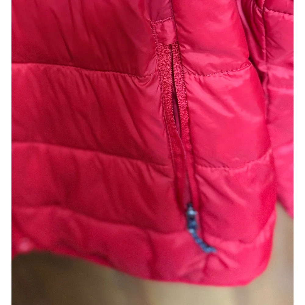 Chaps Mens Red Quilted Puffer Jacket Full Zip Stand Collar Size Large